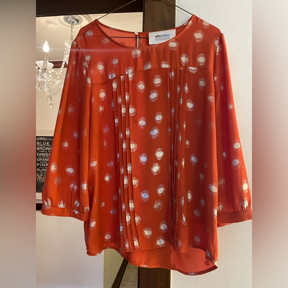 Beautiful blouse with some gold flair!